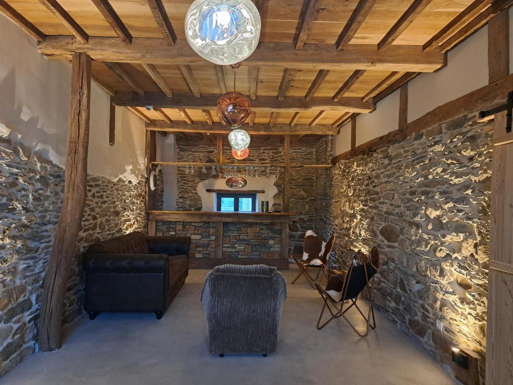 Posezení v ubytování Gîte Les 3 pierres