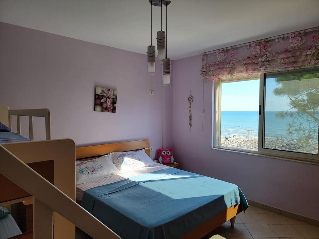Postel nebo postele na pokoji v ubytování Beko - Apartment with sea view in Durres