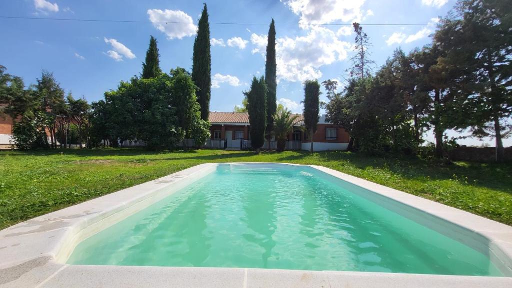 San Martín de MontalbánHostal San Martin de Montalban的院子里的游泳池