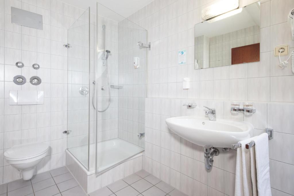Koupelna v ubytování Hotel Jägerhaus