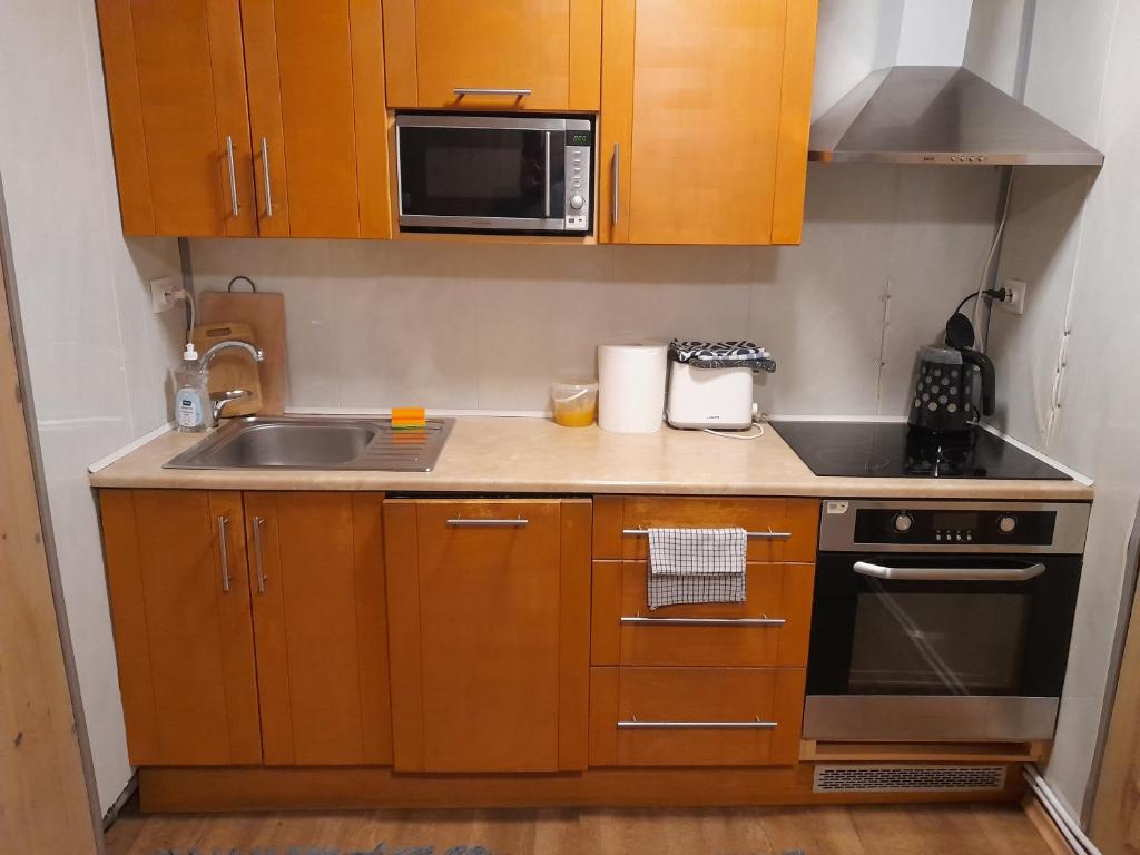Kuchyň nebo kuchyňský kout v ubytování Käbi Holiday Homes