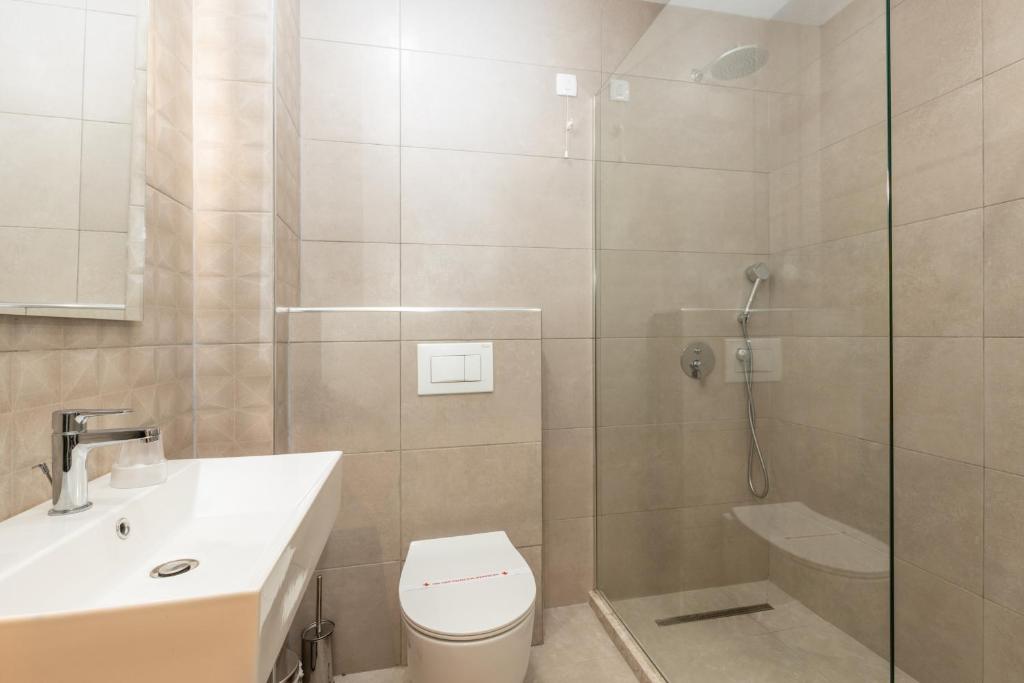 Koupelna v ubytování Hotel Olea