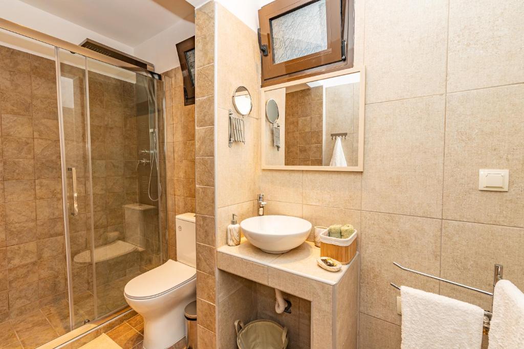 Koupelna v ubytování Natura Suites