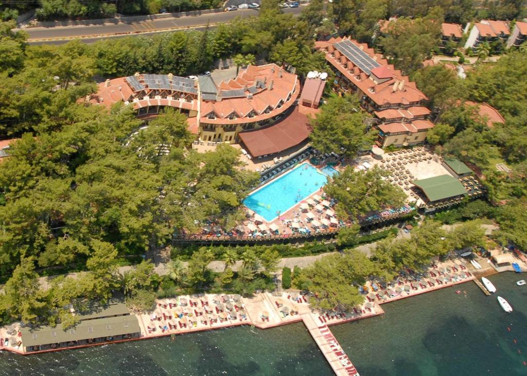 an aerial view of a resort with a swimming pool at Marmaris Park Hotel in Marmaris