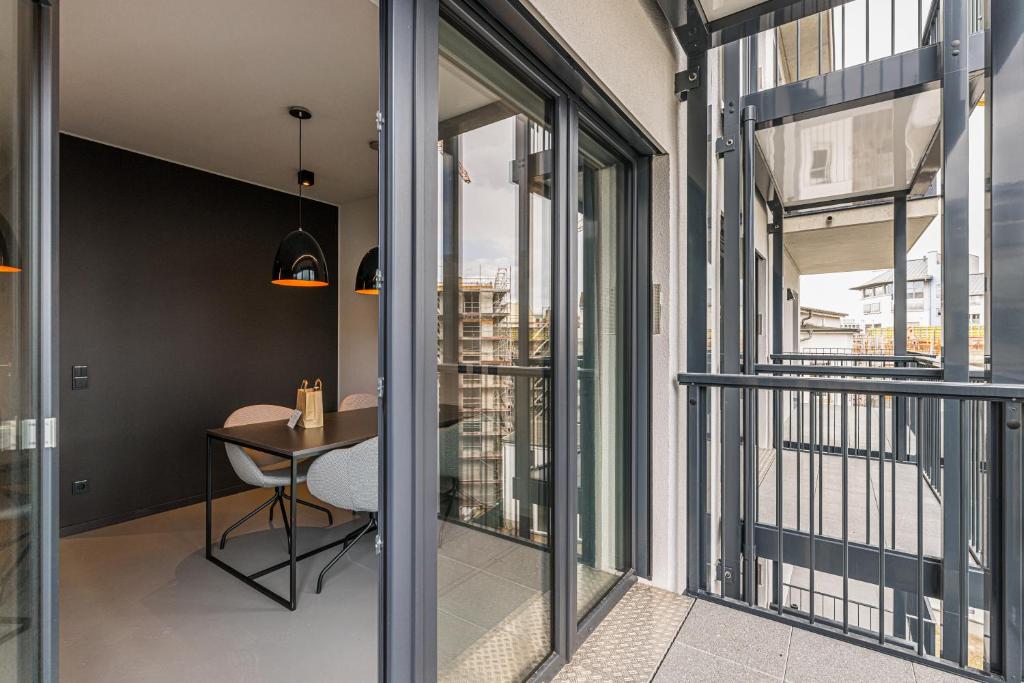 Balkón nebo terasa v ubytování YUMA Apartments Leipzig Berliner Straße