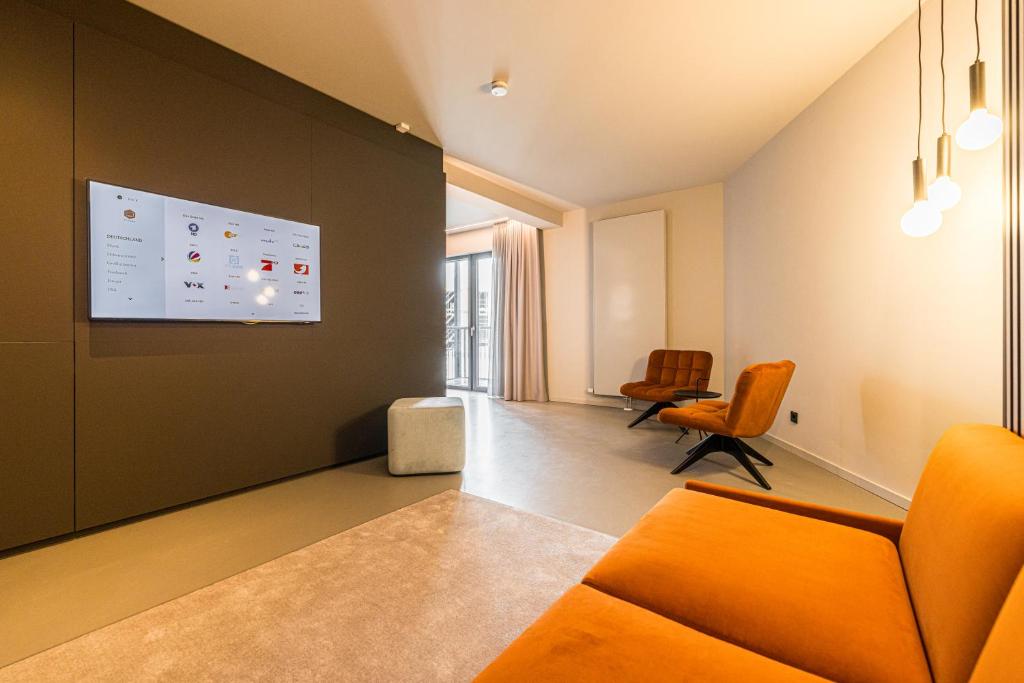 Posezení v ubytování YUMA Apartments Leipzig Berliner Straße