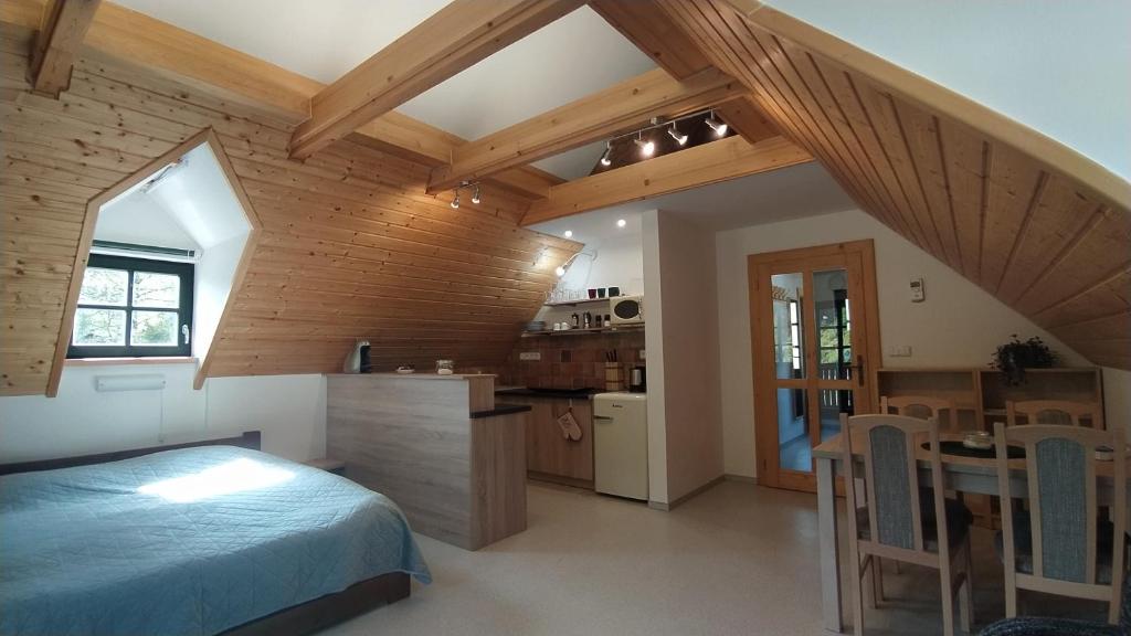 Postel nebo postele na pokoji v ubytování HOFBERG Apartmán