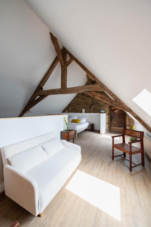 Postel nebo postele na pokoji v ubytování Ty Monde - Chambres d'hôtes en Finistère