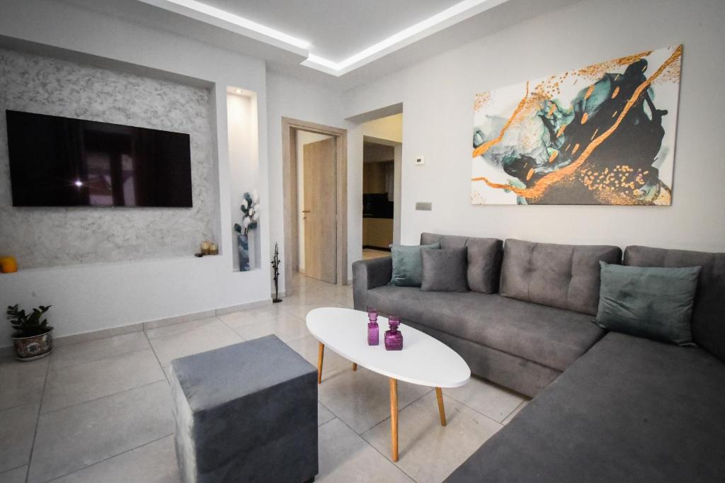 Posezení v ubytování Nefeli Apartment