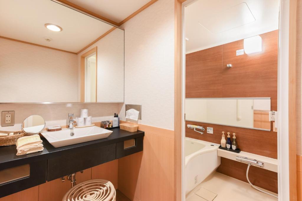 Koupelna v ubytování Furuya Ryokan