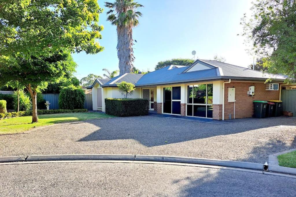 a house with a palm tree and a driveway at Welcome to Schnippen Inn. in Tanunda