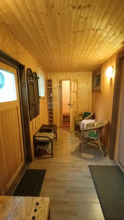 Postel nebo postele na pokoji v ubytování Doudleby u Českých Budějovic