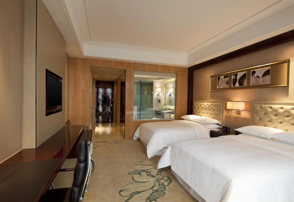 Sheraton Changzhou Xinbei Hotel - 豪华双人房,客房,2双双双,市风景,低楼