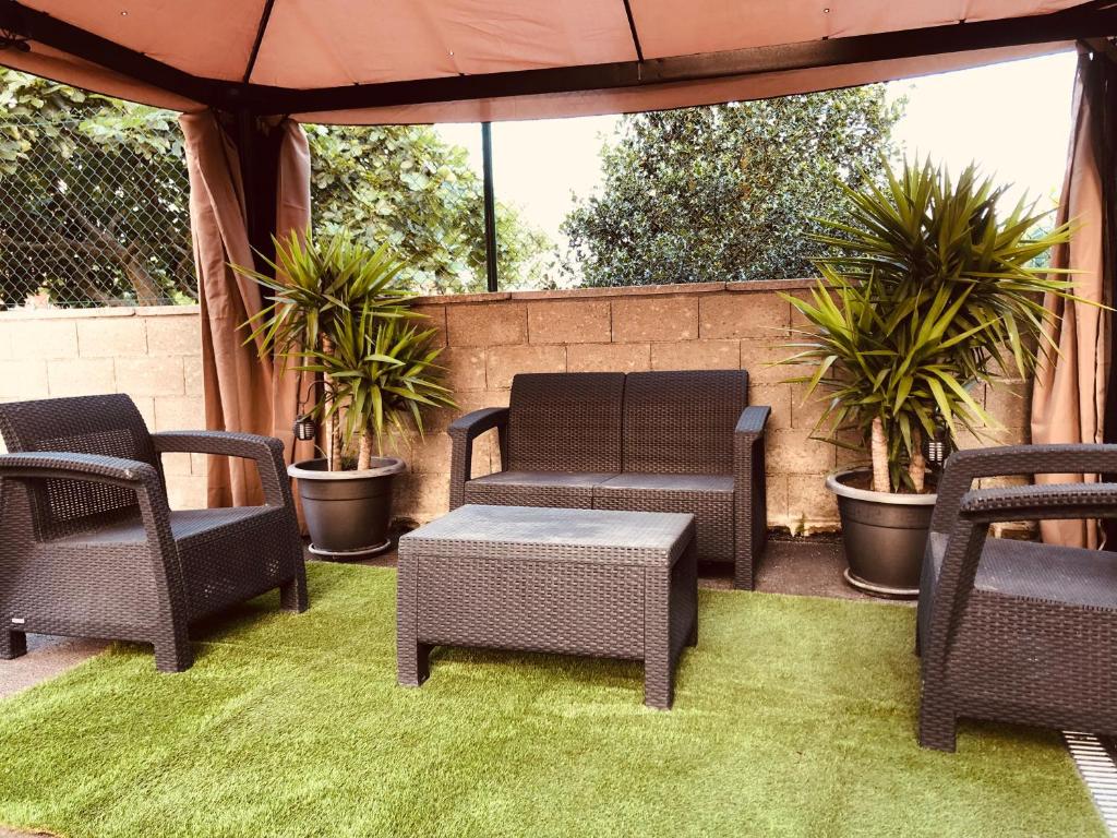 A seating area at Casa vacacional Ajo