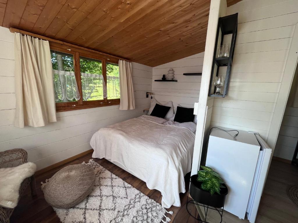 Postel nebo postele na pokoji v ubytování Campingplatz Mittagsspitze