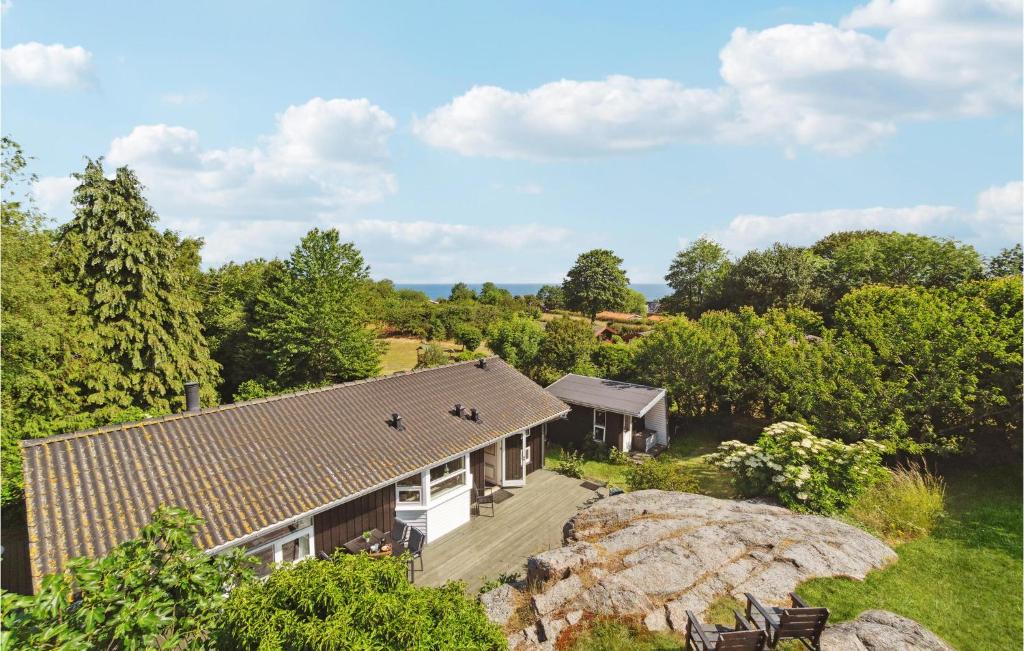 an aerial view of a house with a roof at Lovely Home In Allinge With Wifi in Allinge