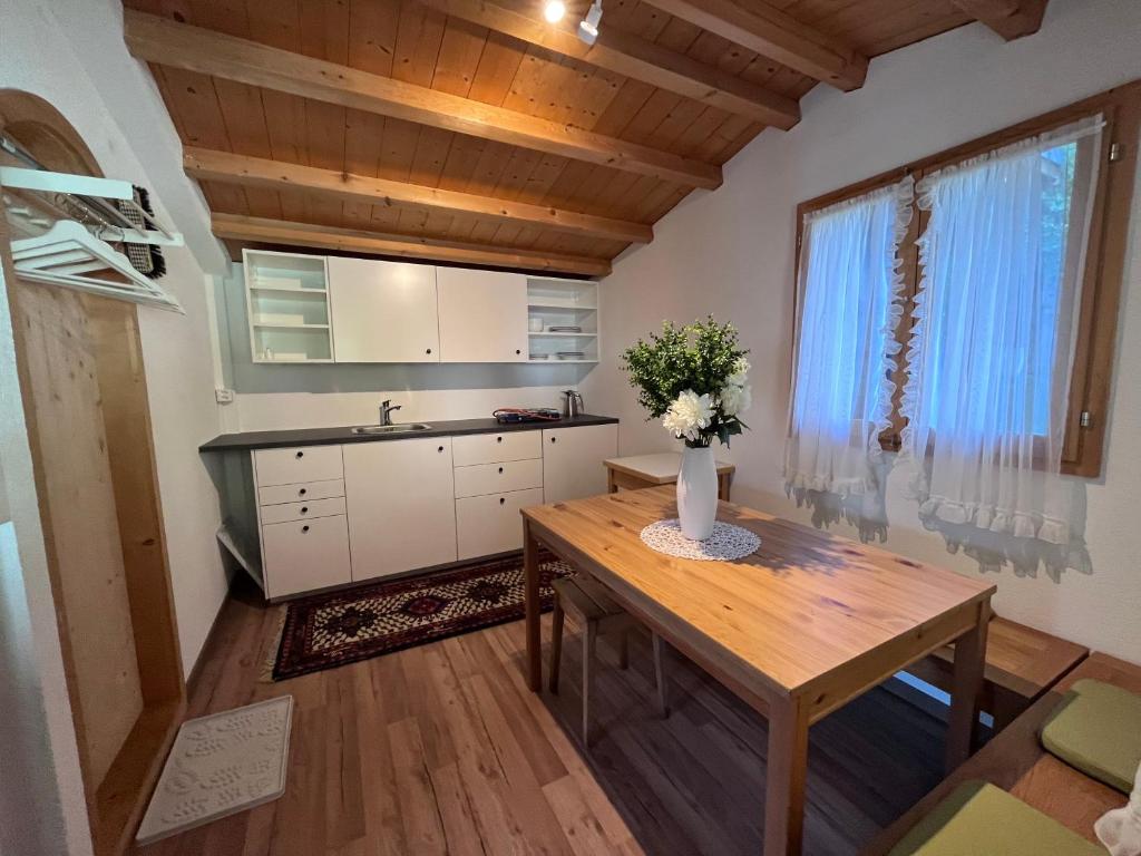Kuchyň nebo kuchyňský kout v ubytování Campingplatz Mittagsspitze