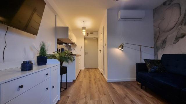 Eldhús eða eldhúskrókur á Apartament nad zalewem 217