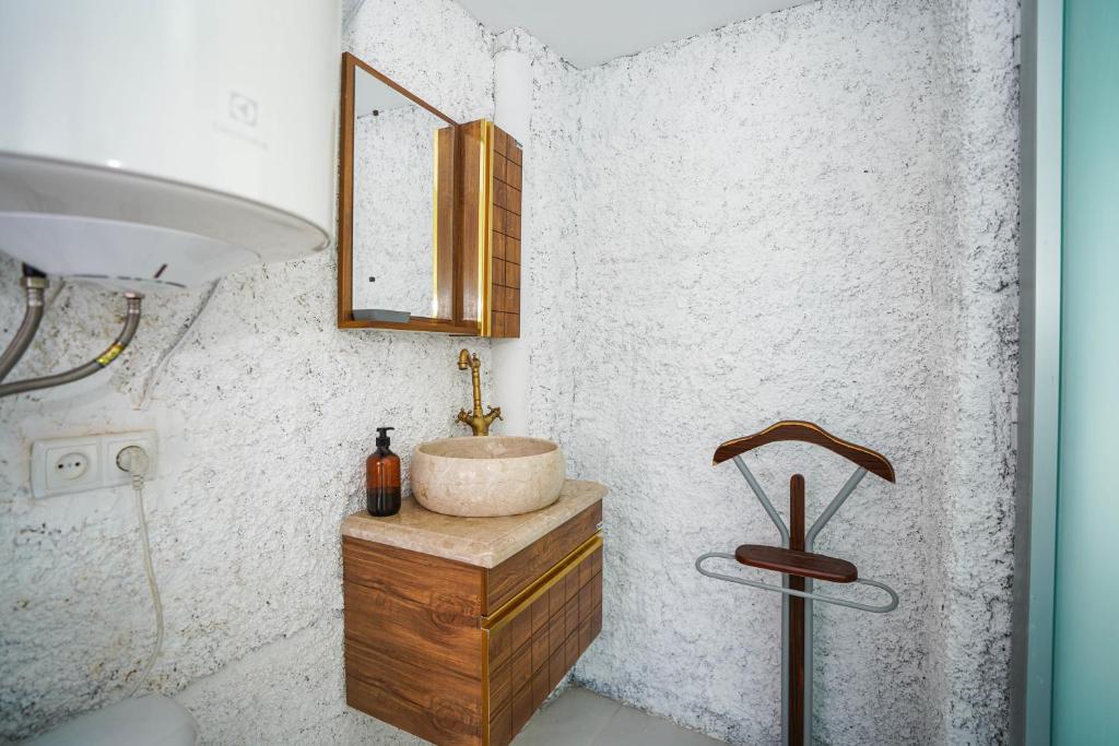 Koupelna v ubytování Sighnaghi Art Hotel