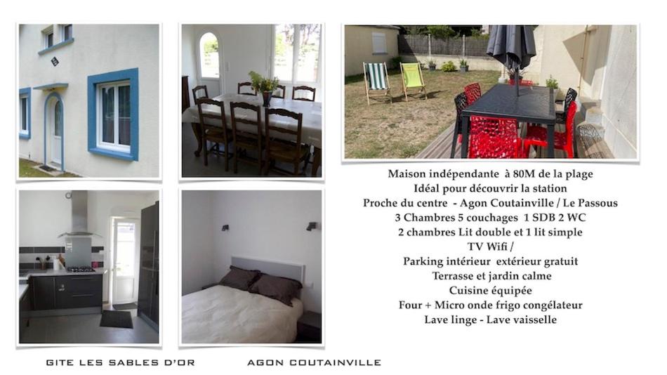 uma colagem de diferentes imagens de uma casa em Les Sables d'or em Agon Coutainville