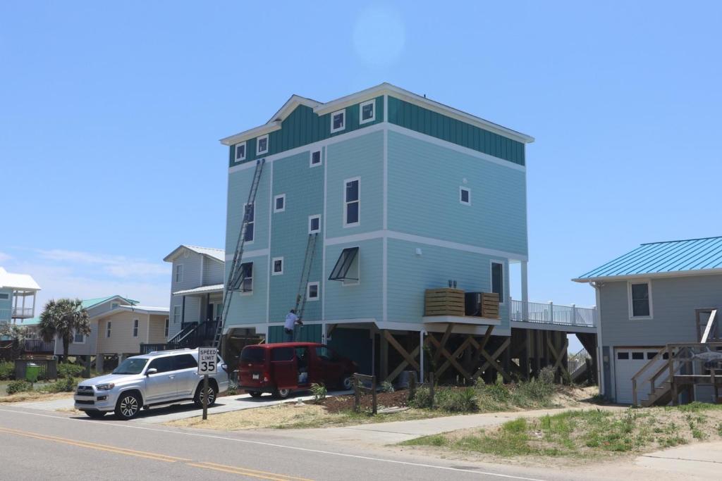 Bygningen som feriehuset ligger i