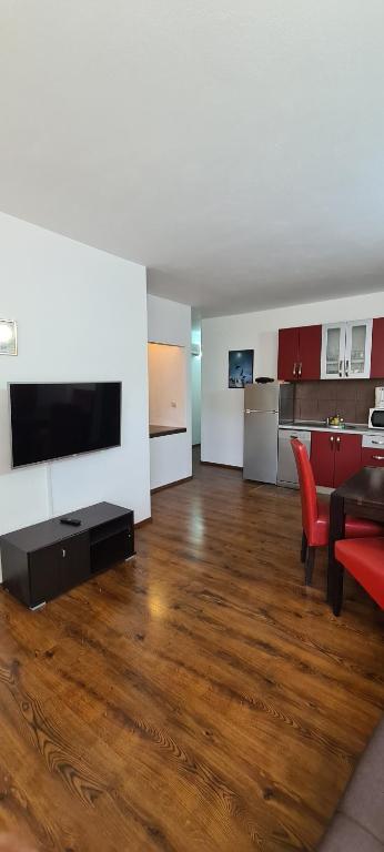 Kuchyň nebo kuchyňský kout v ubytování Apartments Mery