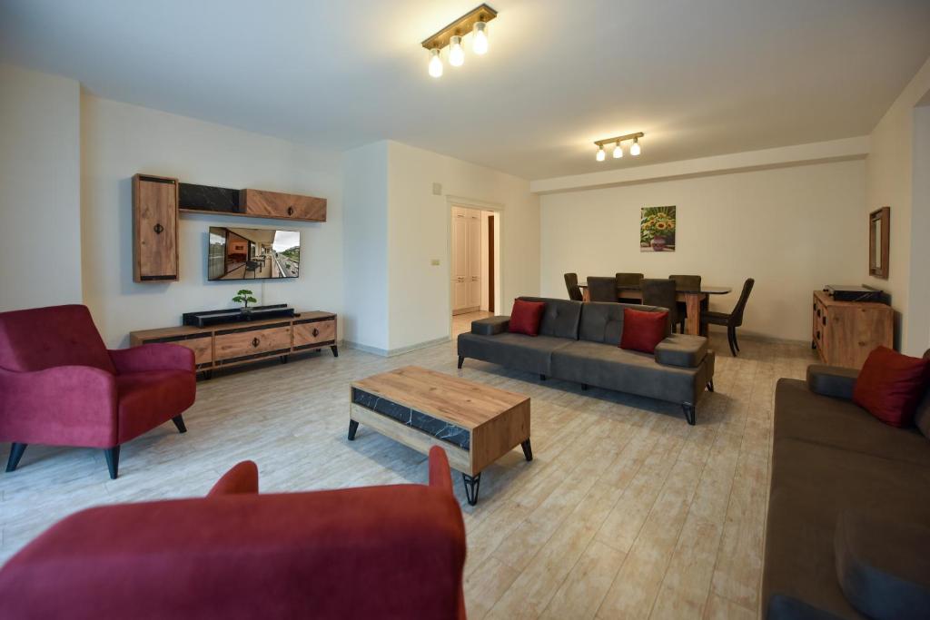 Posezení v ubytování ÖZERLER Residence