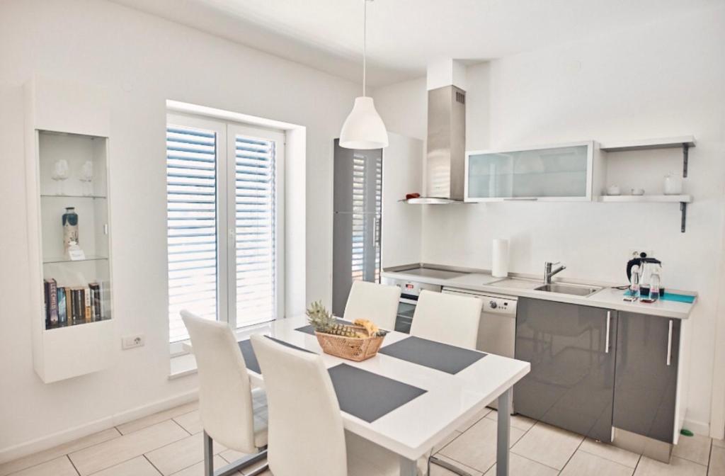Kuchyň nebo kuchyňský kout v ubytování Apartments & rooms Artemus Belveder