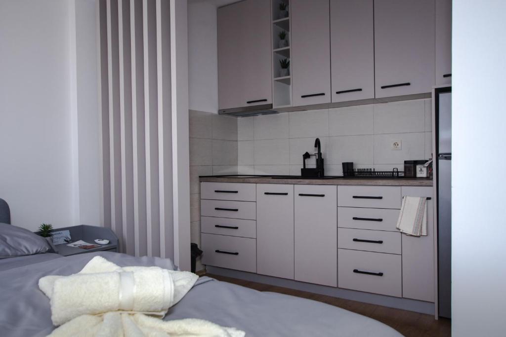 Postel nebo postele na pokoji v ubytování Apartman 21