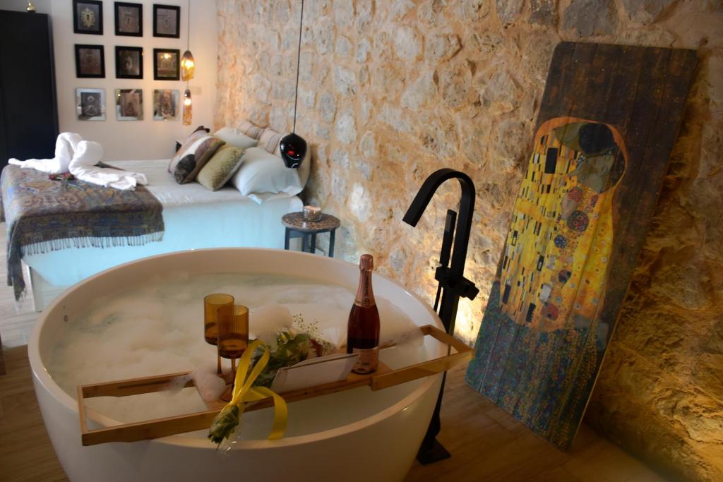 Giường trong phòng chung tại Gaia Resort - El rincón del amor