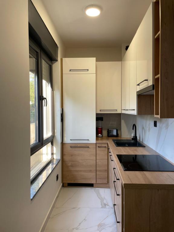 Kuchyň nebo kuchyňský kout v ubytování Apartment Maria