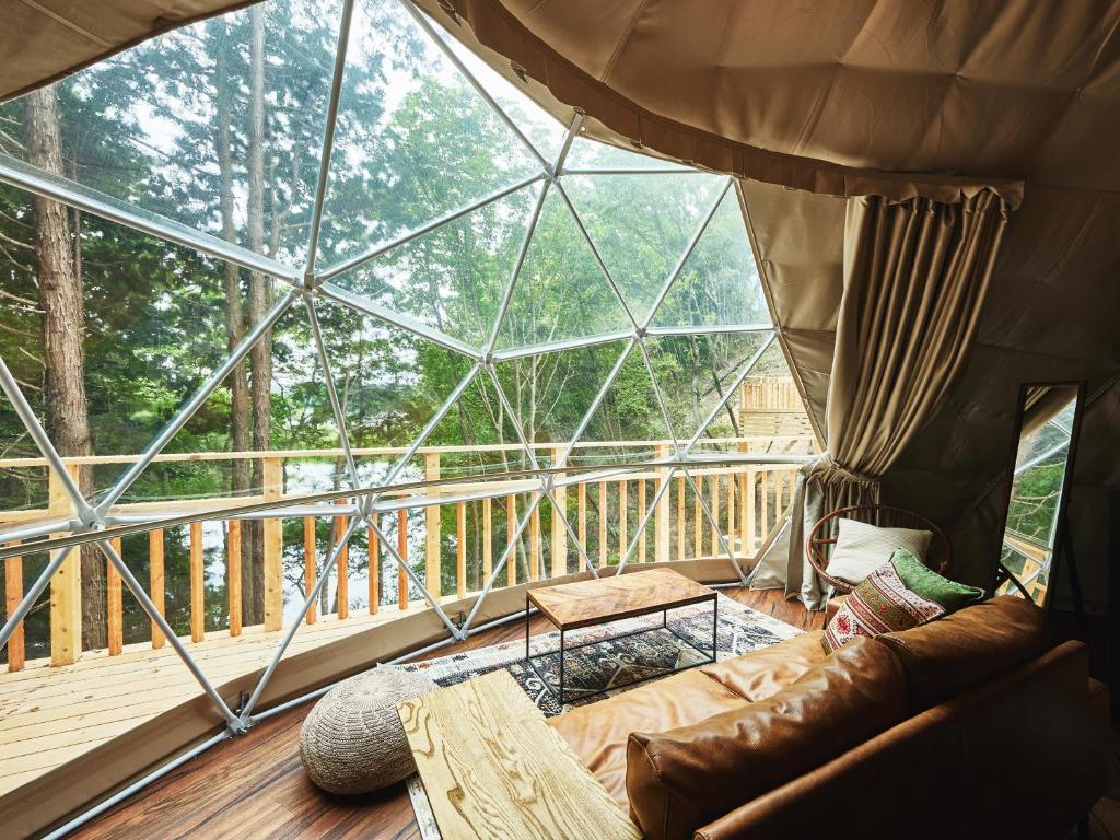 Balkón nebo terasa v ubytování GLAMPING GATE 奈良