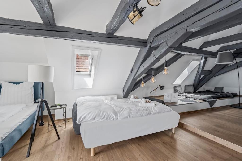 Postel nebo postele na pokoji v ubytování #1890 Loft Ansbach