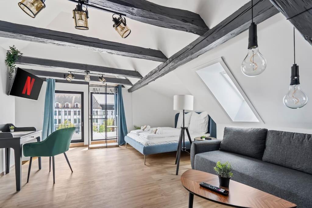Postel nebo postele na pokoji v ubytování #1890 Loft Ansbach