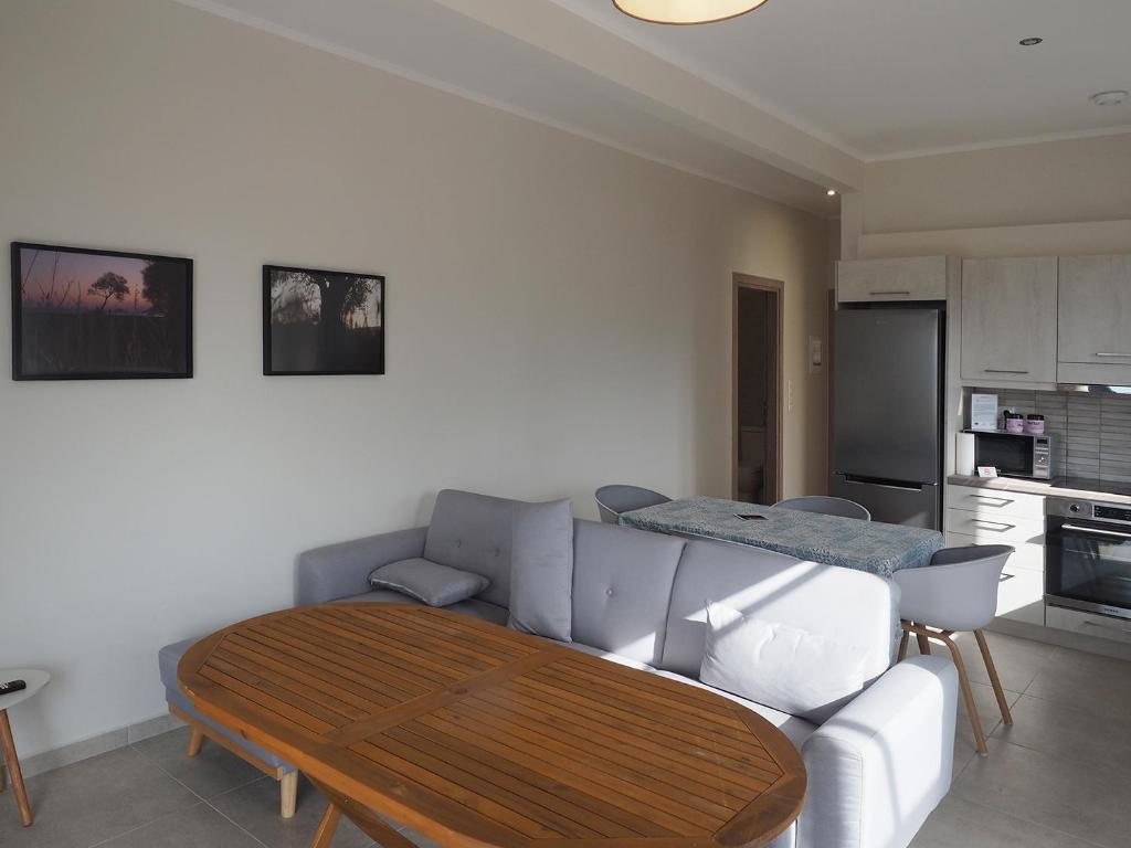 Кухня или мини-кухня в Melissinos Beachfront Apartments
