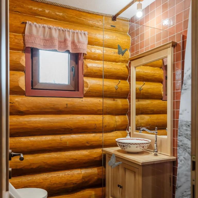 Koupelna v ubytování Cabana Bavareză