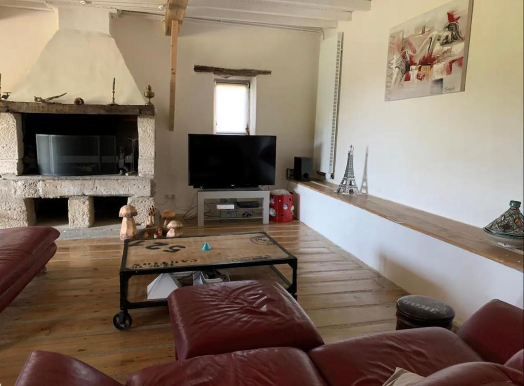 TV a/nebo společenská místnost v ubytování Bordeneuve Chalet de Gaïa