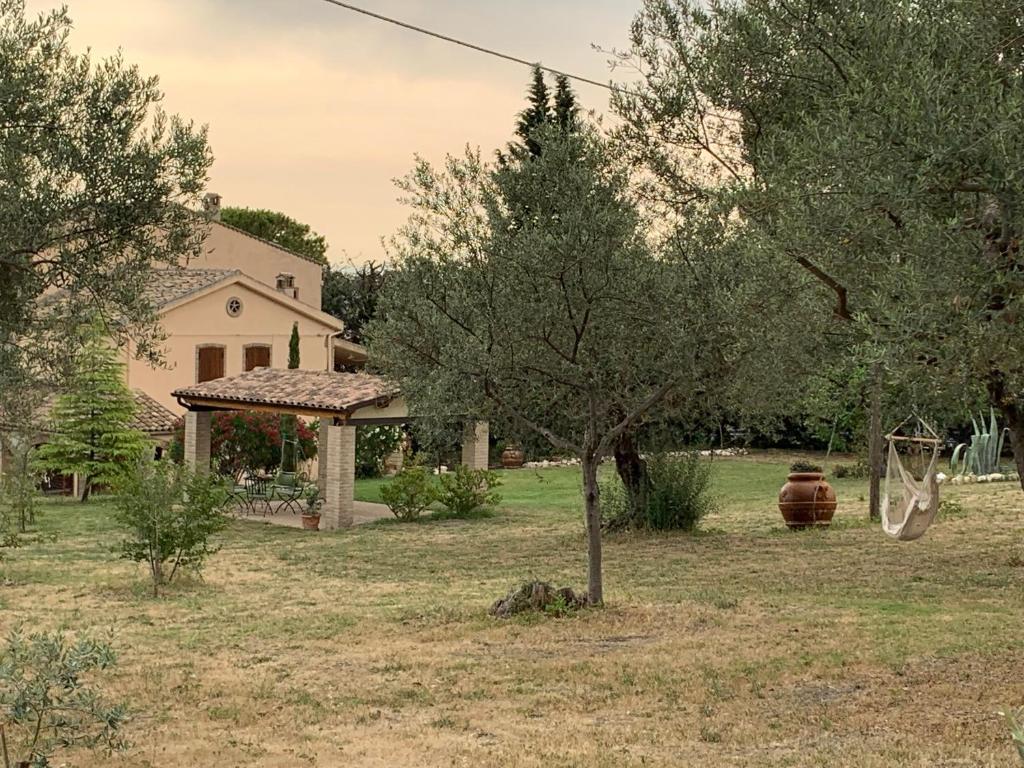 ein Haus mit einem Baum im Hof in der Unterkunft Casale la Civetta in Larino