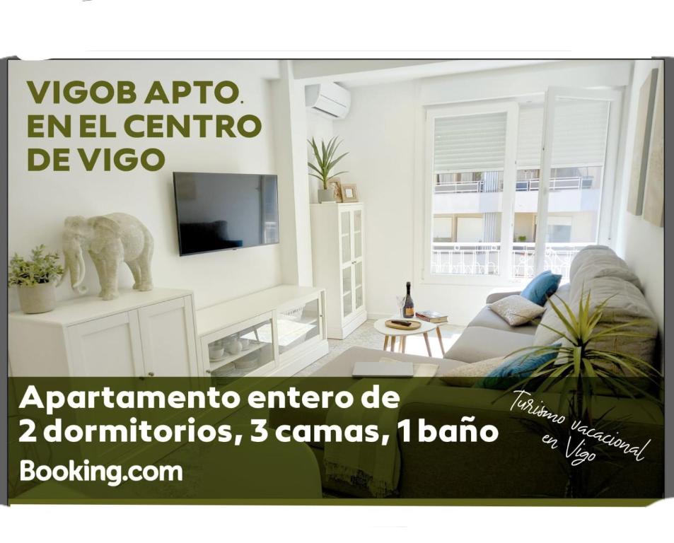un anuncio de un vico appo el centro generico dominato en VigoB Apto en el centro al lado CorteIngles, en Vigo