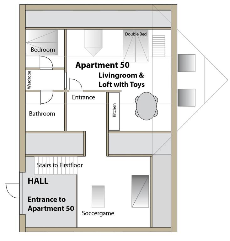 Půdorys ubytování LILLEVANG APARTMENTs