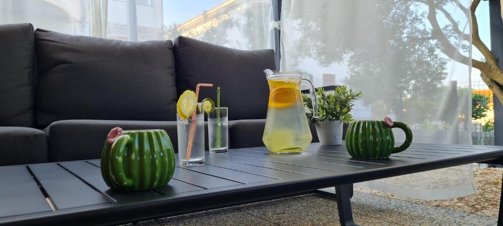Posezení v ubytování INNOVA TravelVir MobHome Olive Shade