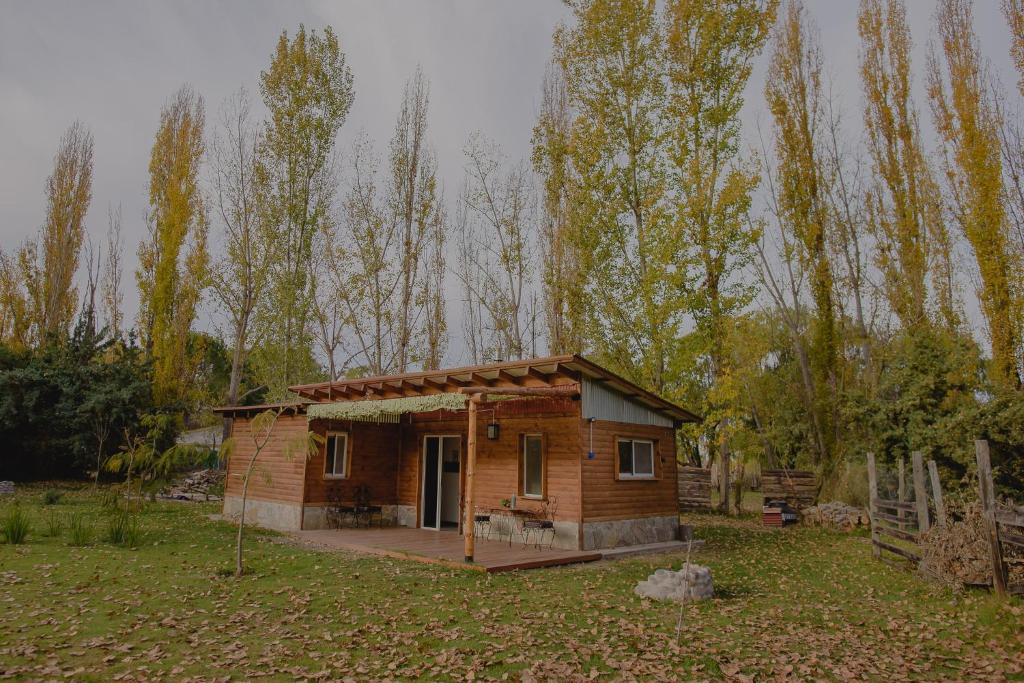 una pequeña casa en medio de un campo en Uco Carpe Diem en La Consulta