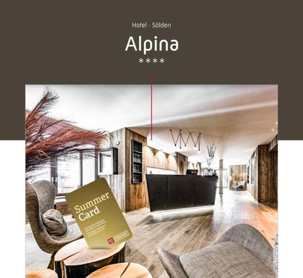 ein Poster des Wohnzimmers in der Unterkunft Hotel Alpina Sölden - Adults Only in Sölden