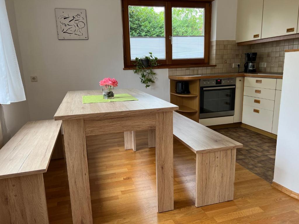 Kuchyň nebo kuchyňský kout v ubytování Apartment Riedwiese
