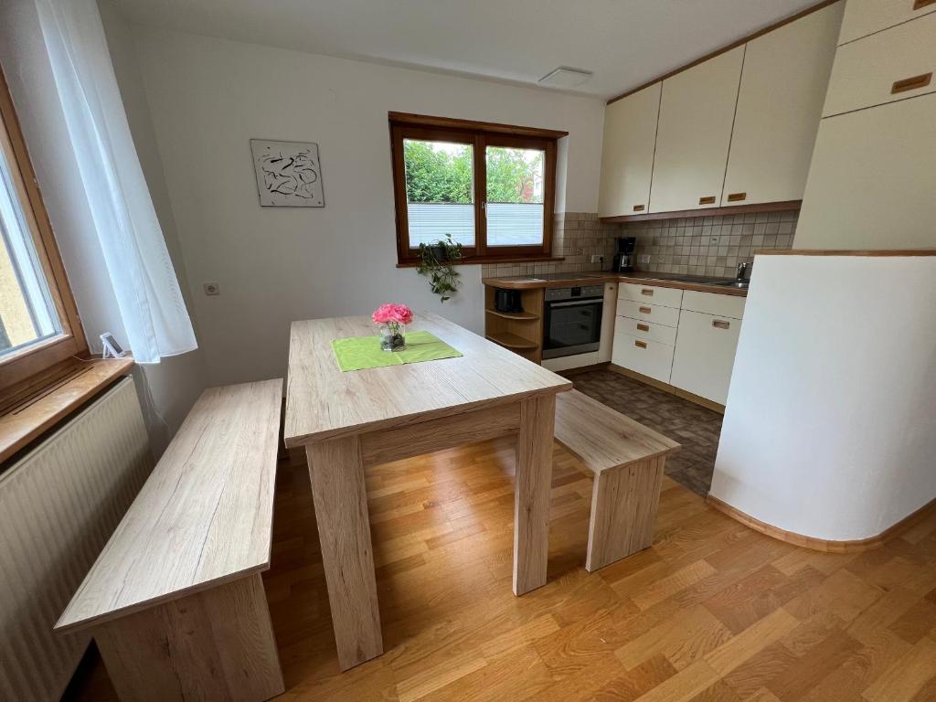Kuchyň nebo kuchyňský kout v ubytování Apartment Riedwiese