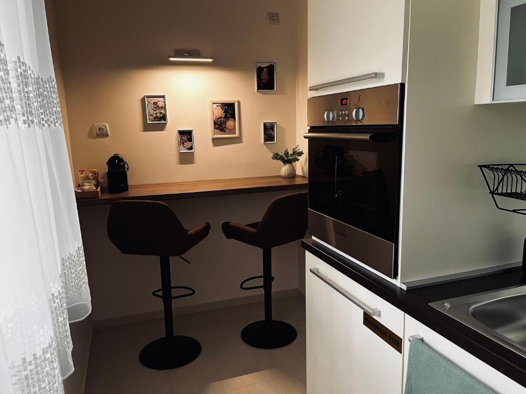 Kuchyň nebo kuchyňský kout v ubytování Borisz Apartman