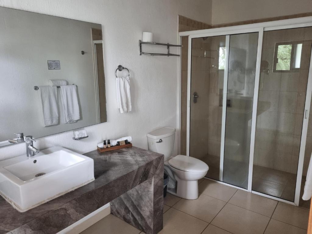 Koupelna v ubytování Hotel La Ribereña