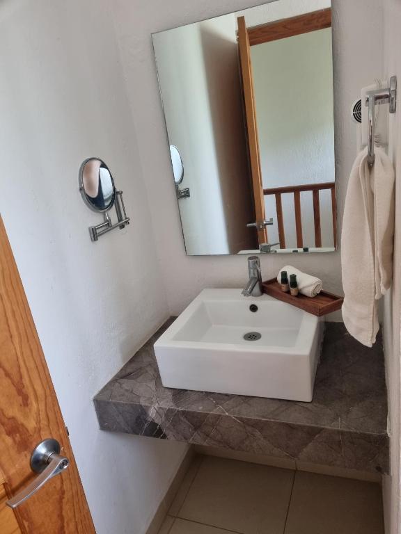 Koupelna v ubytování Hotel La Ribereña