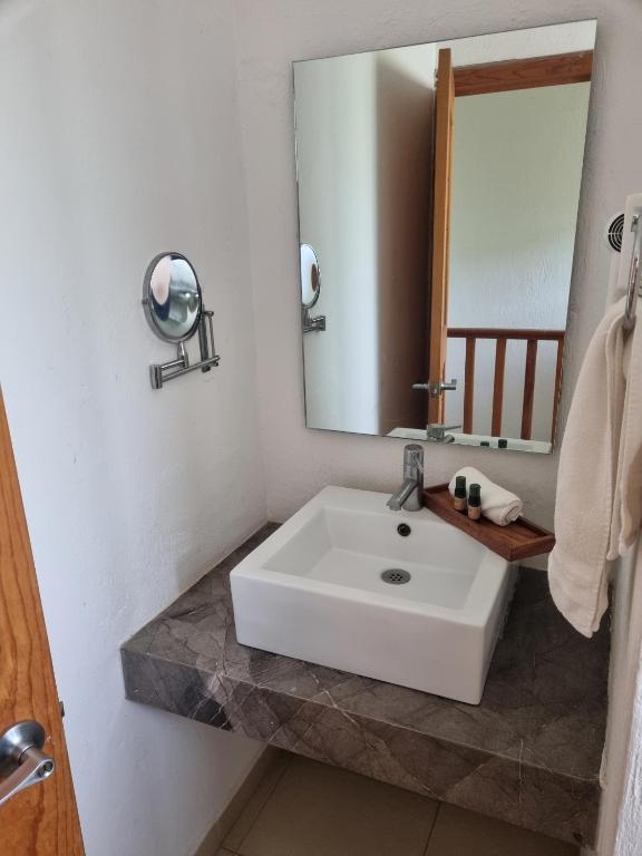 Koupelna v ubytování Hotel La Ribereña