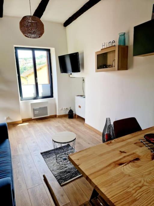 TV a/nebo společenská místnost v ubytování Maisonnette du Foirail